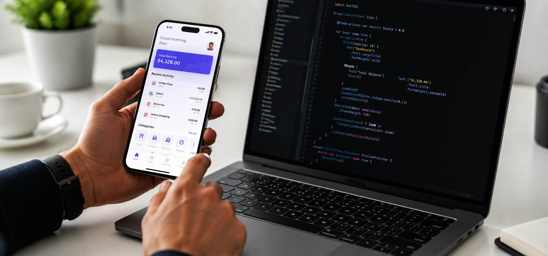 iOS app development — placeholder image, replace with real photo